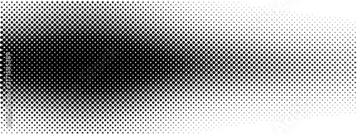 Abstract black and white halftone pattern background fading out