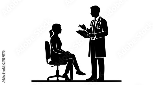 Doctor consulting patient in medical office