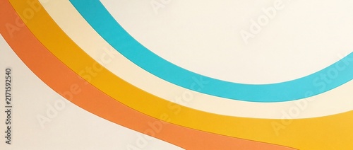 Retro Summer Rainbow Background in Warm Orange and Turquoise Colors