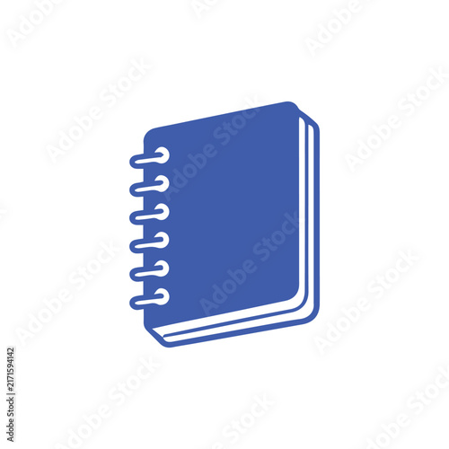 blue notebook isolated on transparent background