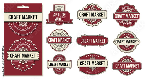 Craft Market Logos, Labels, and Emblems Collection, Isolated