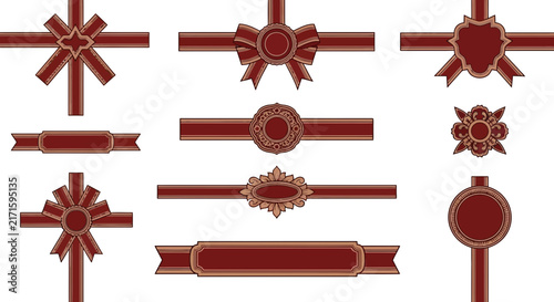 Decorative Ribbons and Bows Isolated - Vector Elements