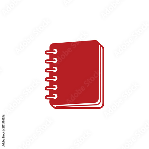 red notebook isolated on transparent background