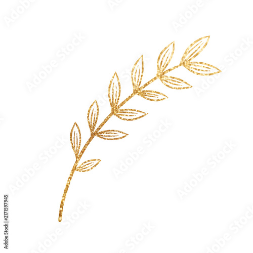 Elegant Golden Pointed Leaf Decorative Illustration