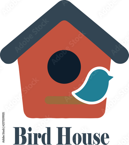 bird house logo icon vector white background .