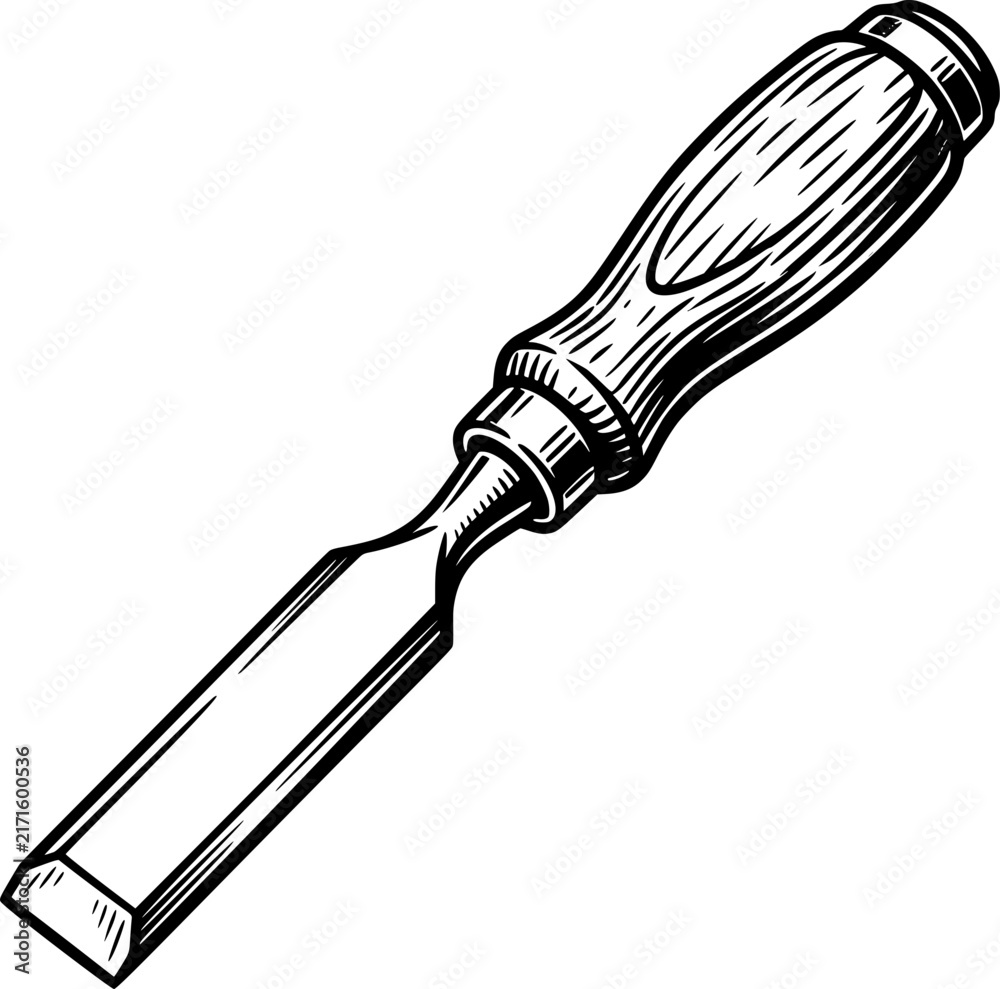 Obraz premium Vintage Engraved Wood Chisel SVG