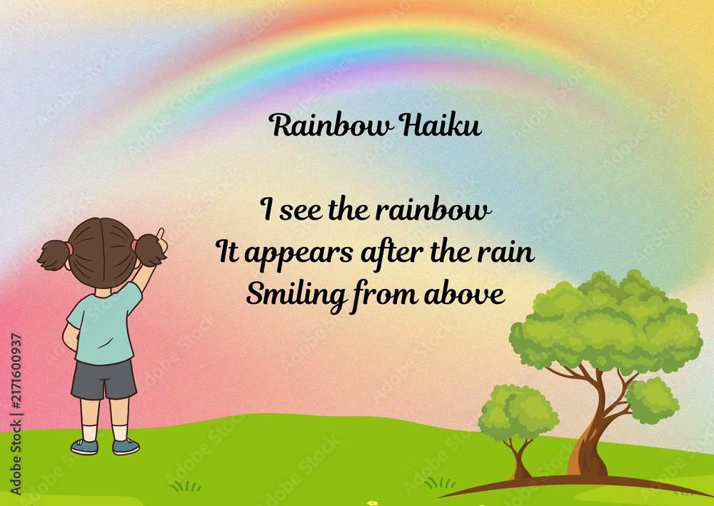 Naklejka premium Rainbow's Haiku 