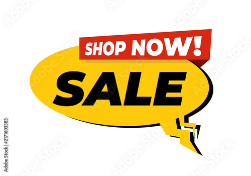 Bold Yellow Sale Promotion Design With Red Shop Now Banner