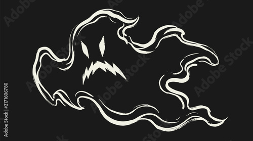 Fotografie Scary ghost face illustration for halloween