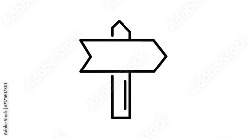 Directional Signpost Icon, Blank Arrow for Navigation and Choice