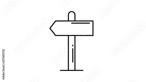 Directional Signpost Icon, Blank Arrow Sign for Navigation and Choices