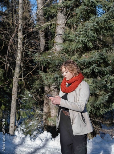Woman checking her mobile phone