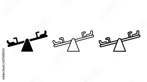 Konstfotografi Seesaw set in varying line weights a black silhouette depiction