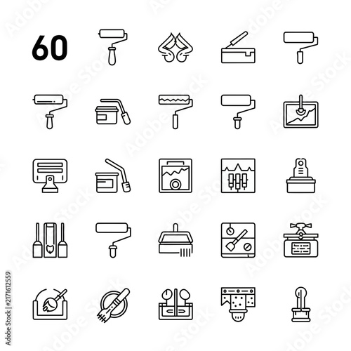 Professional home renovation and painting service icons
