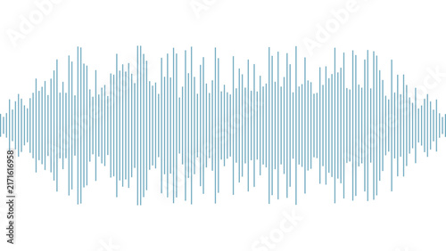 Blue sound wave vector isolated on transparent background. Abstract music waveform, audio frequency, equalizer pattern for podcast, music, social media. Transparent SVG version.