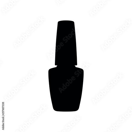 Nail Polish Bottle silhouette icon vector illustration on white background.