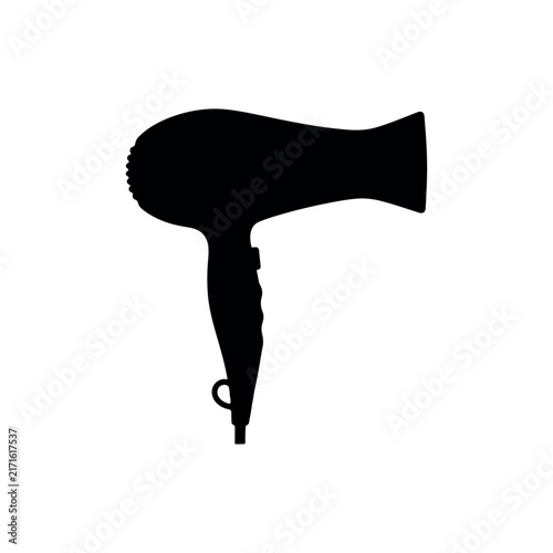 Hair Dryer silhouette icon vector illustration on white background.