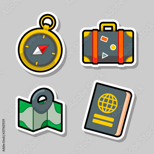 Cute Sticker Elements of Travel