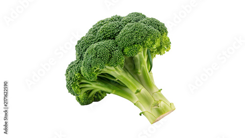 Bild auf Leinwand Fresh whole green broccoli cabbage organic vegetable isolated on a white backgro