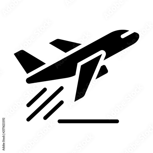 airplane taking off glyph icon