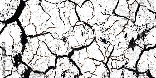 Cracked Dry Earth Texture Background Showing Drought, Parched Soil and Fractured Ground Pattern eps10