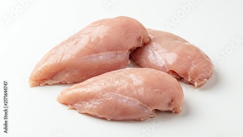 Raw chicken breast fillets isolated on white background