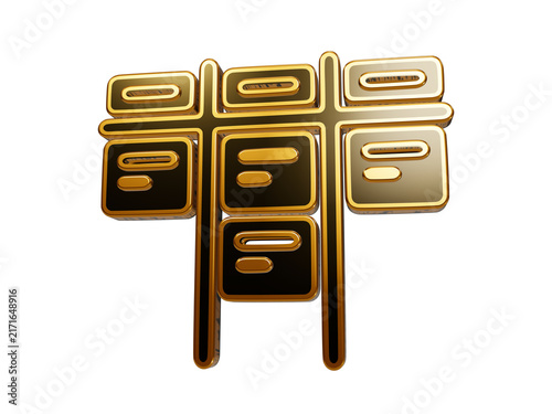 Metallic gold kanban board organization icon with dark glass panels helps teams manage workflow project progress.