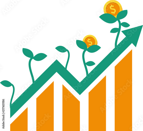 Coin Investment Illustration for Financial Growth, Wealth Management, Savings, Profit, Business Finance, and Investment Concept Design. Vector Isolated.