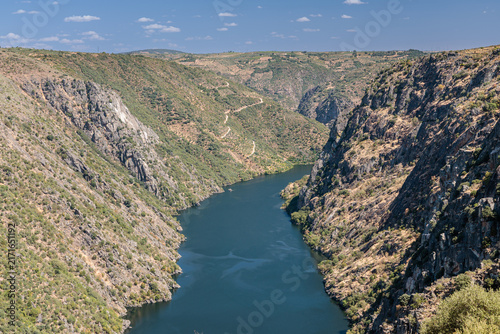 Arribes del Duero from the Picón de Felipe viewpoint, Duero River, Salamanca, Castile and León, Spain. Arribes del Duero Natural Park.