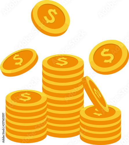 Coin Investment Illustration for Financial Growth, Wealth Management, Savings, Profit, Business Finance, and Investment Concept Design. Vector Isolated.