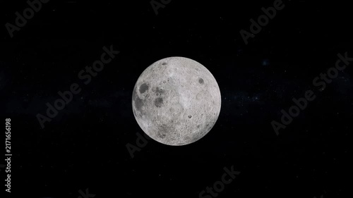 Cinematic Moon Flyover Orbiting Above Lunar Surface Craters and Terrain 3D Animation 4K