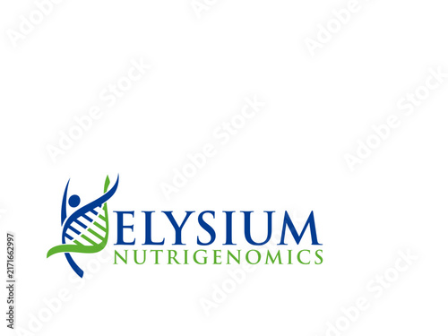 Stylized dna helix with human silhouette a vector logo design