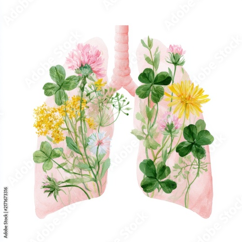Lungs filled with flowers and plants create a unique representation of nature’s beauty