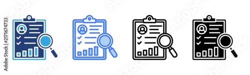 Performance Review icon set multiple style collection