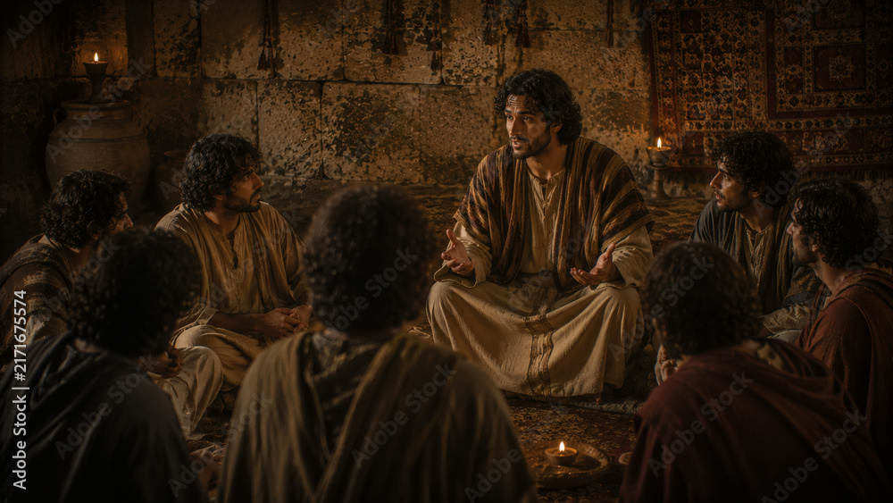 Fototapeta premium Biblical Joseph Comforting His Brothers With Forgiveness And Mercy