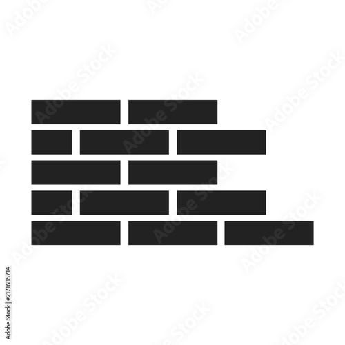 Isolated illustration silhouette icon stack of brick wall for construction icon.