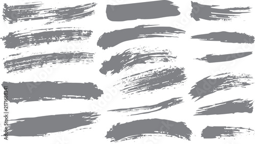 Minimal black ink brush strokes with abstract grunge texture dry brush lines and monochrome artistic design on white background