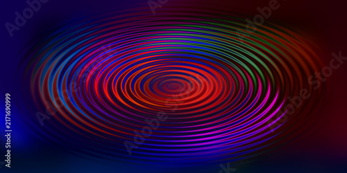 Vibrant circular wave background with rainbow spectrum ripple effect.