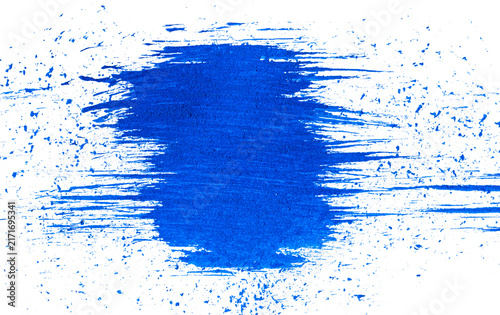 Obraz na płótnie Vibrant cobalt blue grunge acrylic dry brush stroke featuring horizontal scratch