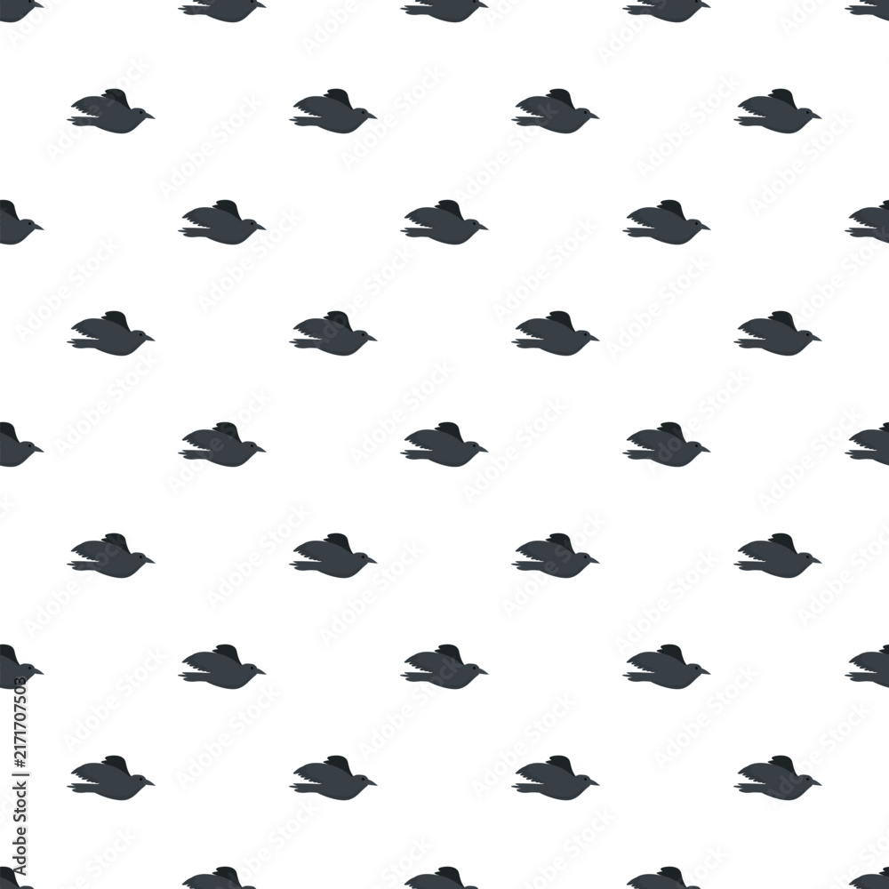 Fototapeta premium Flying bird silhouette pattern showing repeating animal shape