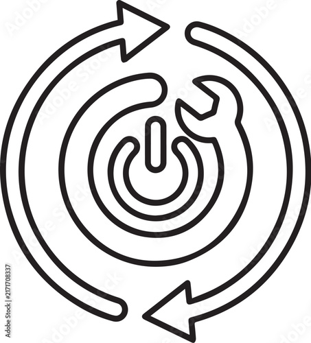 Recycle and Repair Power Button Icon