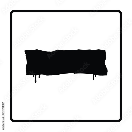Black Horizontal Dripping Dry Brush Stroke Paint Swipe Orientation Paint Drip Effect Design Element