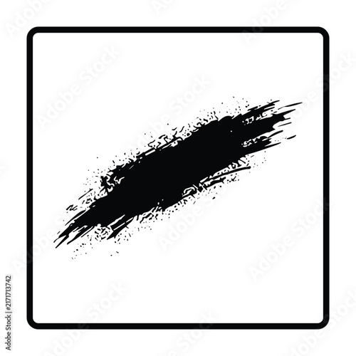 Black Diagonal Dry Brush Stroke Paint Swipe Abstract Artistic Grunge Texture Background Vector Illustration