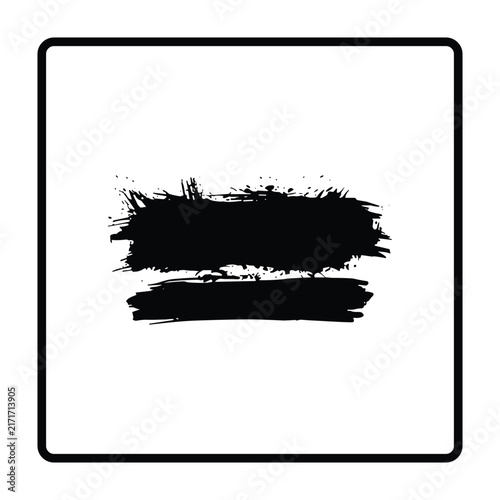 Black Double Dry Brush Stroke Paint Swipe Abstract Artistic Grunge Texture Background Vector Illustration