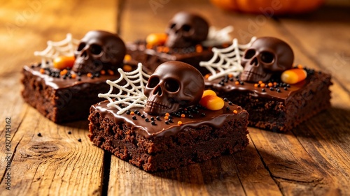 Halloween skull brownies