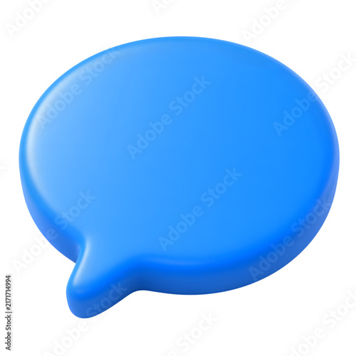 Blue Speech Bubble Icon Isolated on White Background for Chat, Communication, Message, Web Design and Social Media Concepts