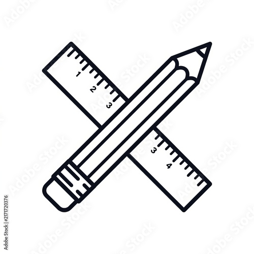Hand drawn sketch of a wooden ruler with measurement markings.