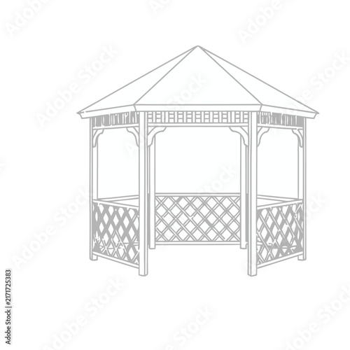 Outline of a hexagonal gazebo