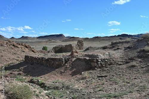 Remains of the Buddhistt temple in Gobi desert, Mongolia