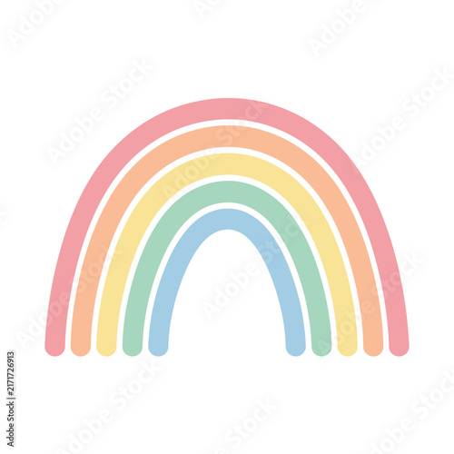 pastel colored rainbow arc illustration.
